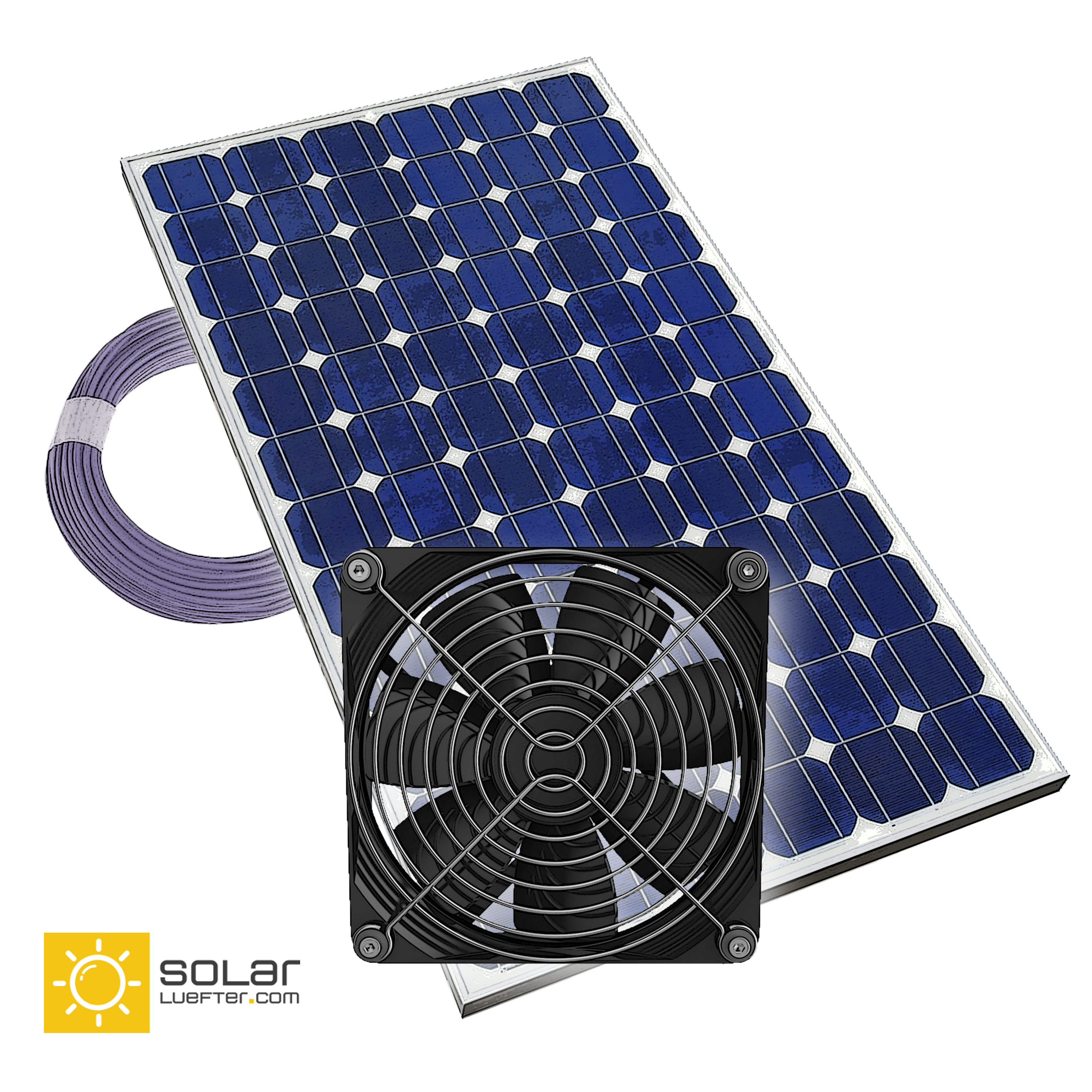 50W Solarlüfter Solar Ventilator Lüfter Solarventilator Gewächshaus Belüftung12V
